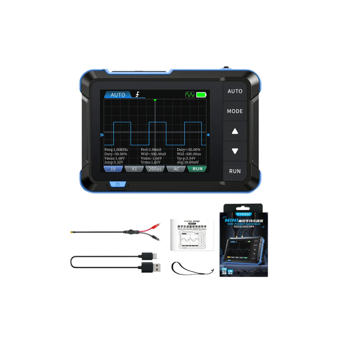 FNIRSI DSO-153 Mini Osiloskop 1MHz 5MSa/s Sinyal Jeneratörlü