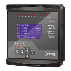 TENSE RGT-12SVC Reaktif Güç Kontrol Rölesi | 12 Kademe, SVC Uyumlu, RS485 Modbus