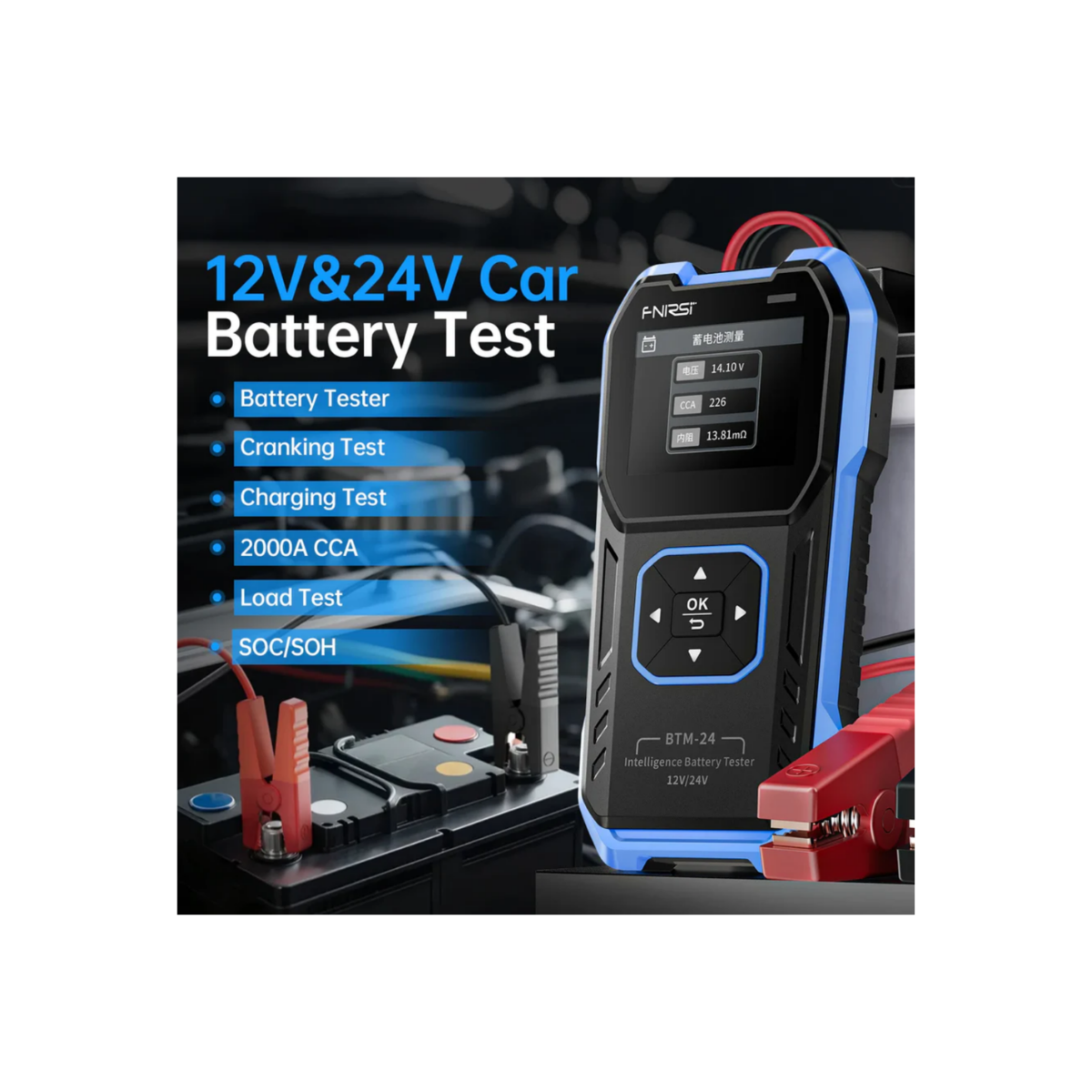FNIRSI BTM-24 Akü Test Cihazı 12V 24V 2000A CCA