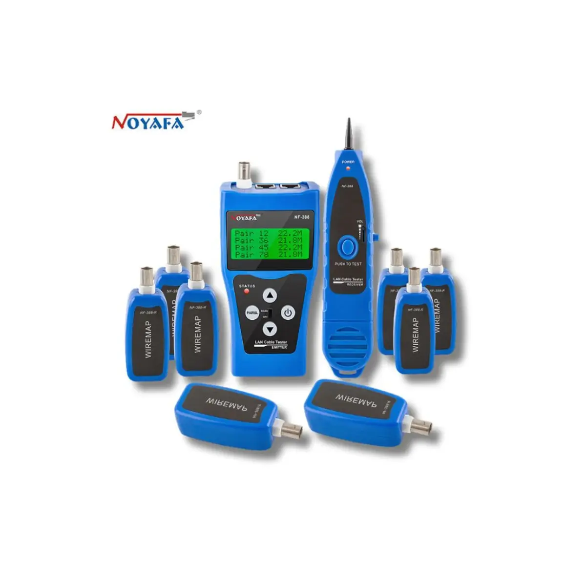 NOYAFA NF-388 Network Kablo Test Cihazı RJ45 RJ11 BNC PoE 8 Port Profesyonel Tester