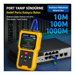NOYAFA NF-8504 PoE Network Kablo Test Cihazı RJ45 CAT5 CAT6 Tester