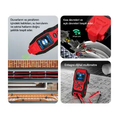 NOYAFA NF-8301 Yeraltı Kablo Bulucu ve Devre İzleyici | Duvar İçi Kablo Tespit Cihazı + Multimetre
