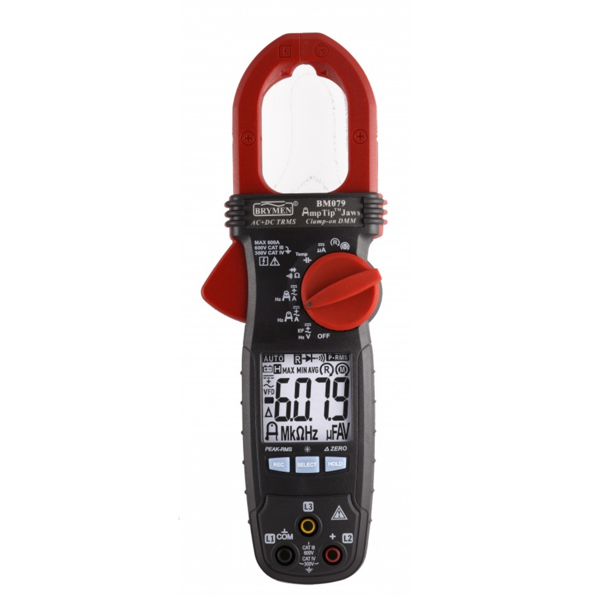 BRYMEN BM-079  Digital Clamp Meter 600A, AC+DC True RMS