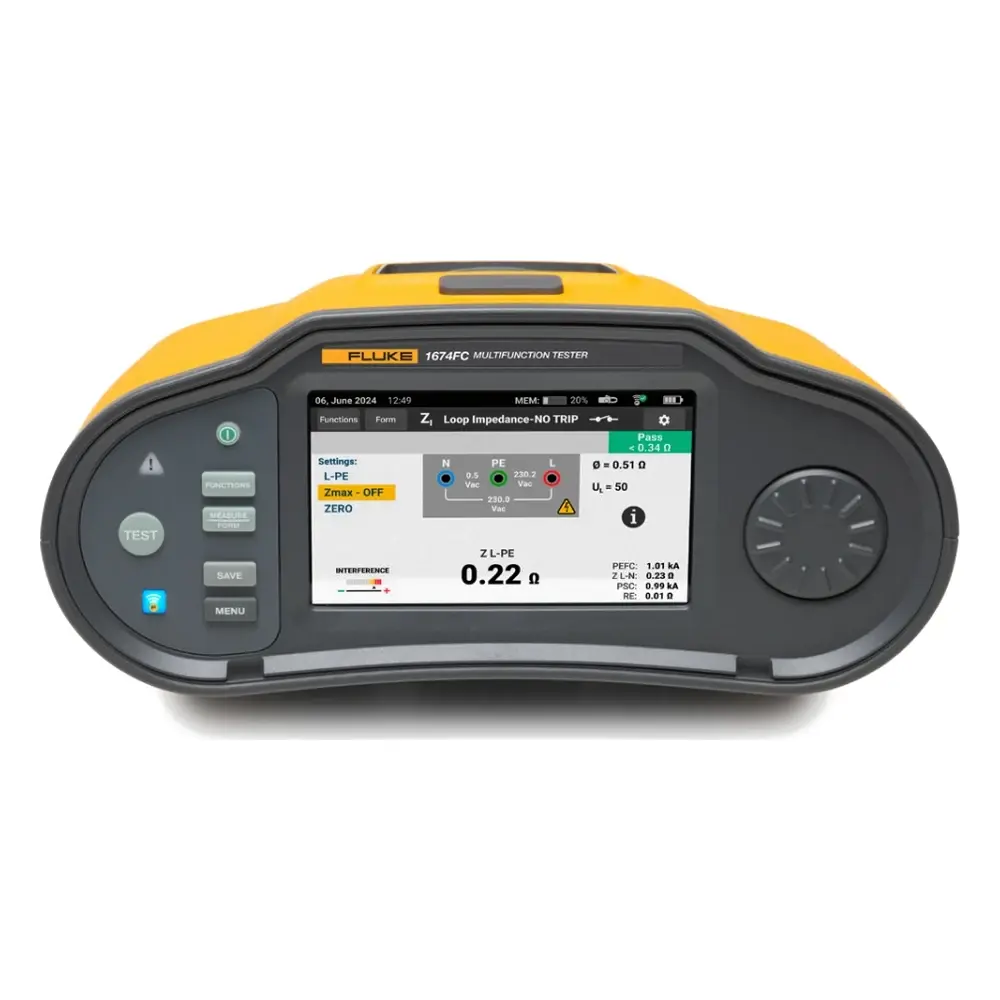 Fluke 1674 FC Çok Fonksiyonlu Tesisat Test Cihazı (Yalıtım Ön Testli)
