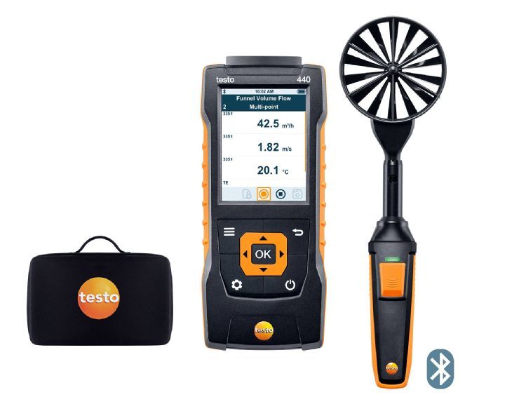 Testo 440 Bluetoothlu 100 mm Rüzgar Hızı Ölçer (0563 4403)