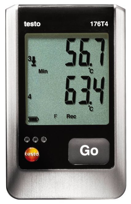 Testo 176 T4- 4 kanallı sıcaklık veri kayıt cihazı, harici sensör (TC- T, K ve J tipi)