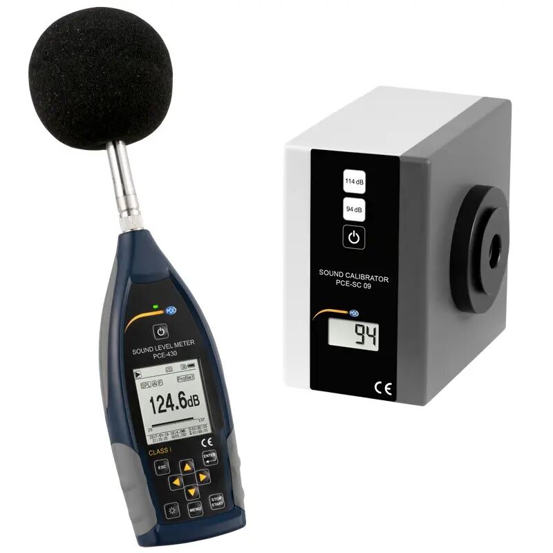 PCE Class 1 Ses Seviyesi Ölçer / Gürültü Ölçer / Desibelmetre + Class 1 Kalibratör PCE-430-SC 09