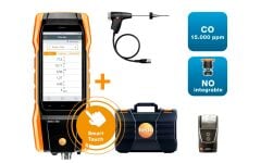 Testo 300 Set 4 - İleri Seviye Uzun Ömürlü Baca Gazı Analiz Cihazı + Yazıcılı (O₂, CO 15.000 ppm'e kadar, NO Sonradan Takılabilir)