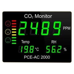 PCE CO2 (Karbondioksit), Sıcaklık ve Nem için Büyük Ekran