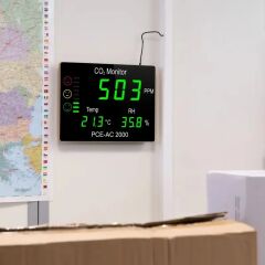 PCE CO2 (Karbondioksit), Sıcaklık ve Nem için Büyük Ekran