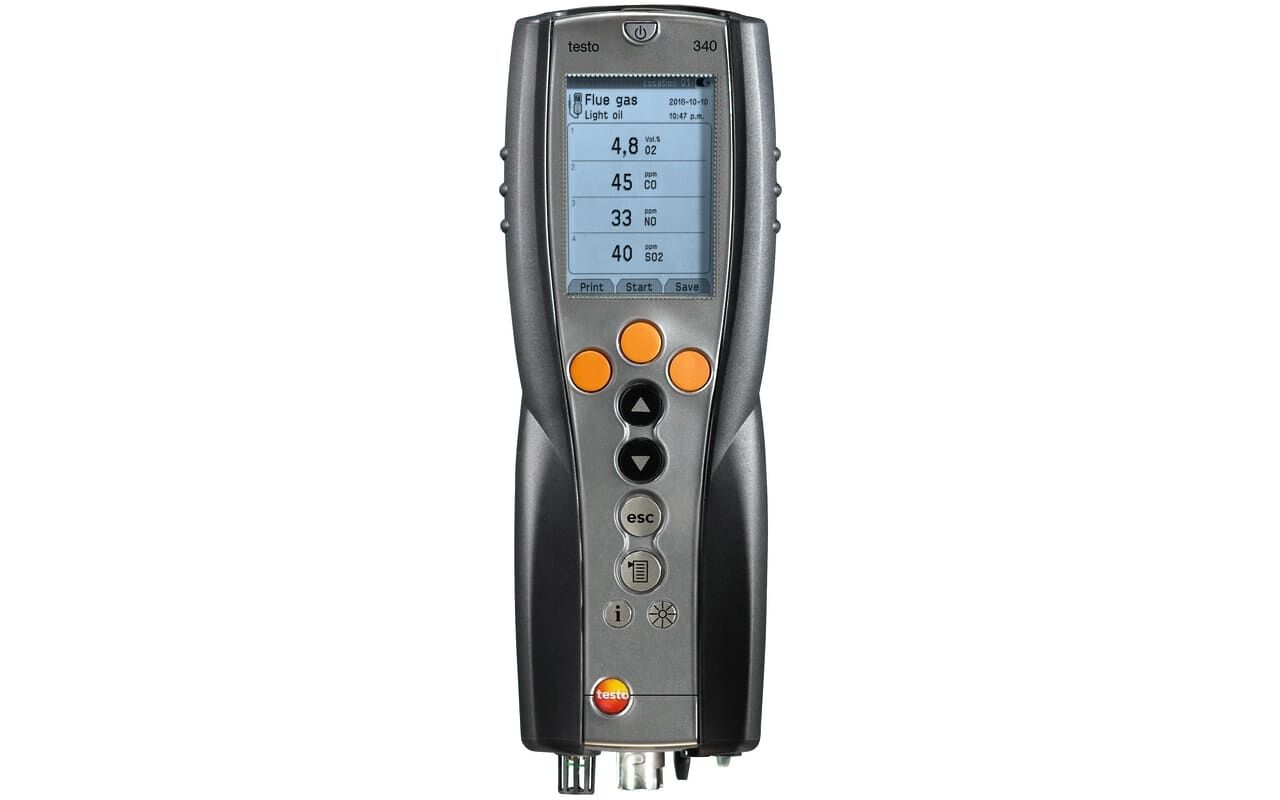 Testo 340 - Endüstriyel Emisyon Ölçümleri için Baca Gazı Analiz Cihazı