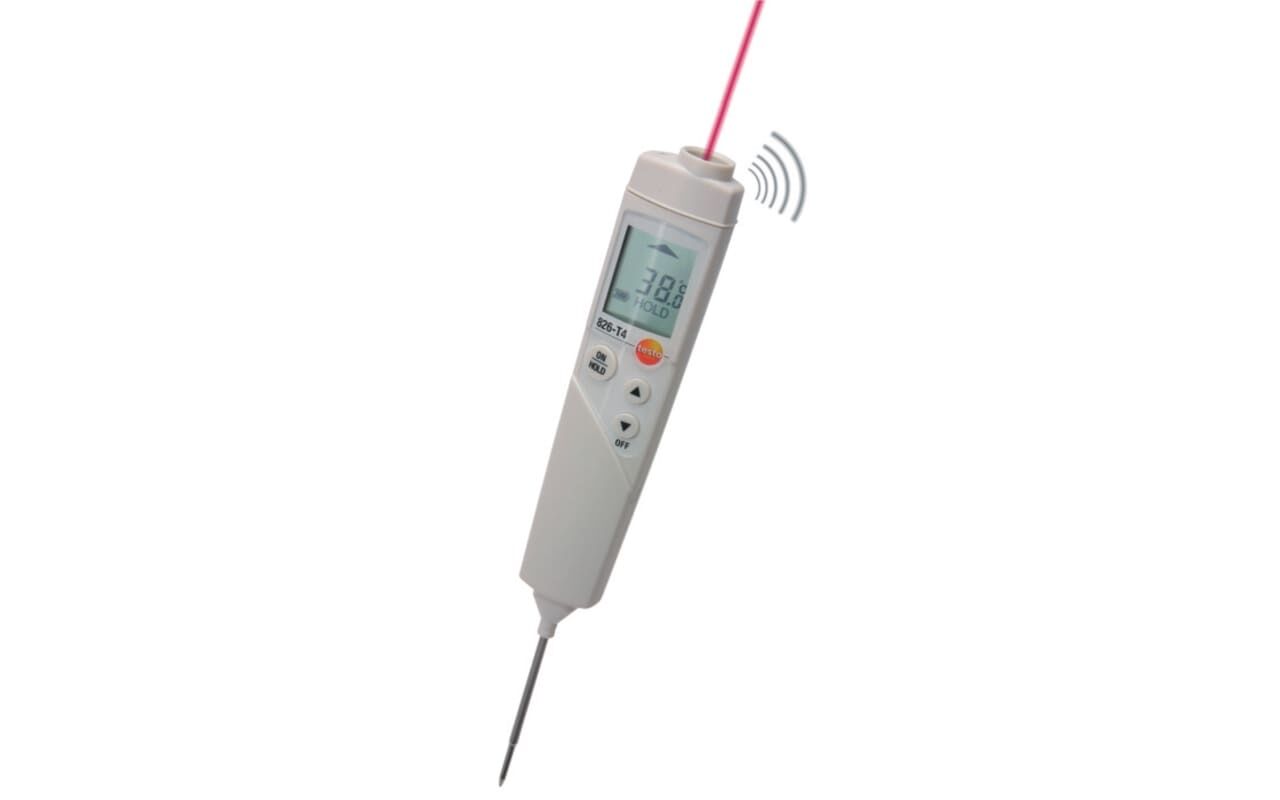 Testo 826-T4 – Daldırma/Batırma Probu ve Lazer İşaretlemeli Infrared Termometre (6:1 Optik Oran)