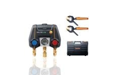 Testo 550i Akıllı Set – Kablosuz Kıskaçlı Sıcaklık Problarına (NTC) Sahip Uygulama Kontrollü Dijital Manifold