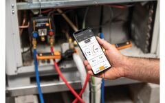 Testo 550i Akıllı Set – Kablosuz Kıskaçlı Sıcaklık Problarına (NTC) Sahip Uygulama Kontrollü Dijital Manifold
