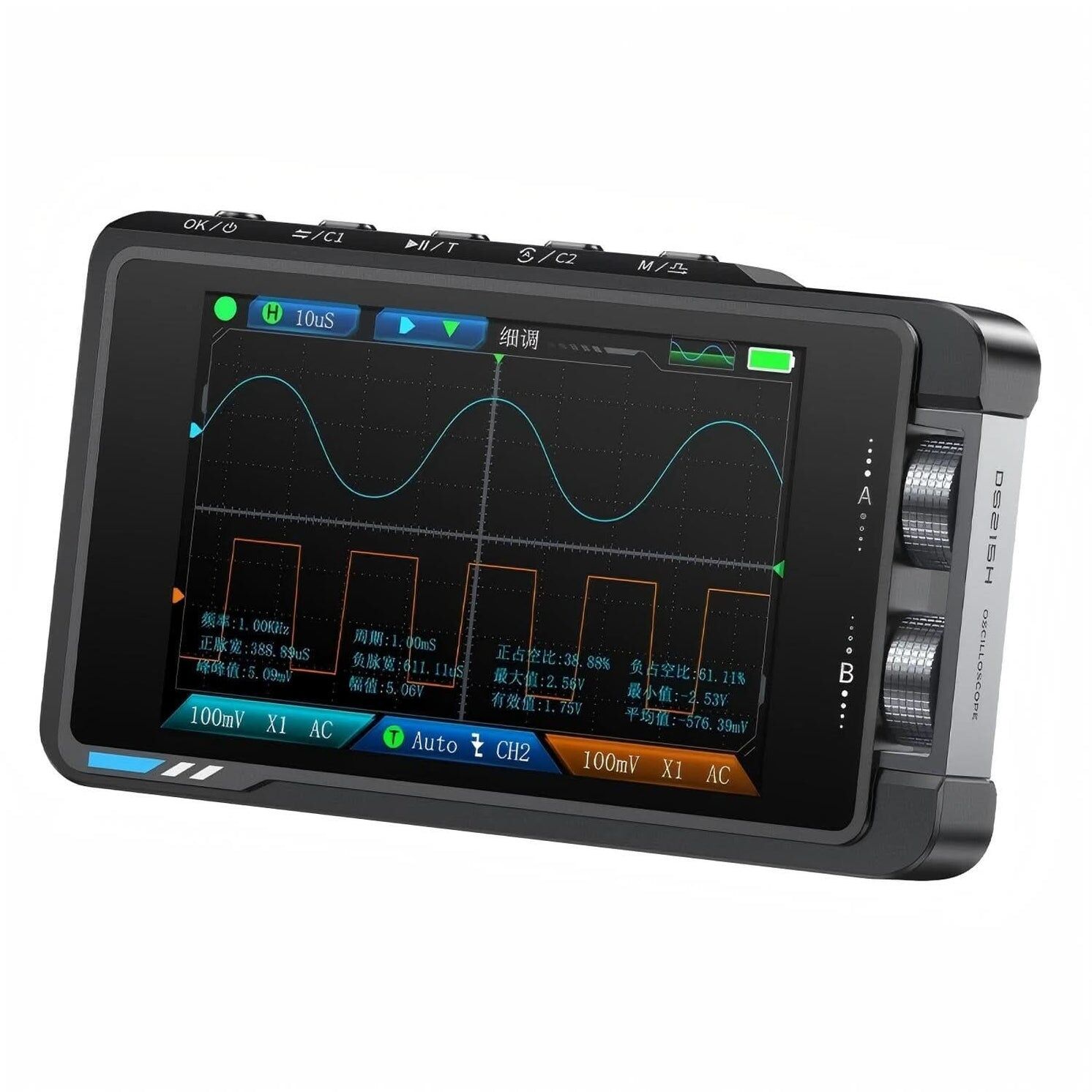 FNIRSI® DS215H 2’si 1 Arada 50MHz Çift Kanal Dijital Osiloskop ve DDS Sinyal Jeneratörü