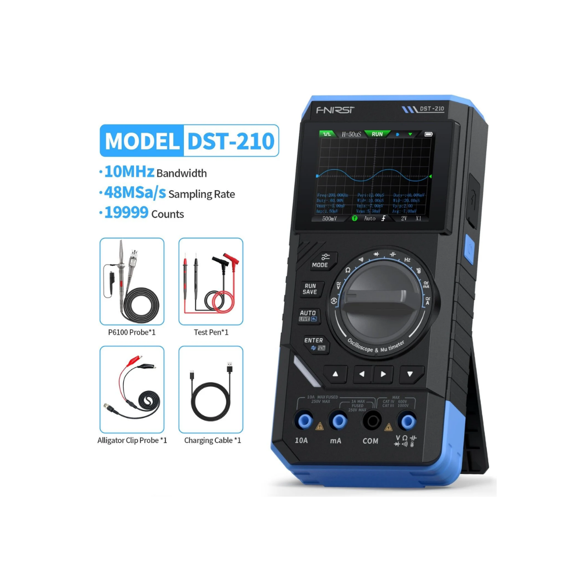 FNIRSI DST-210 3'ü 1 Arada 10MHz El Tipi Osiloskop Multimetre
