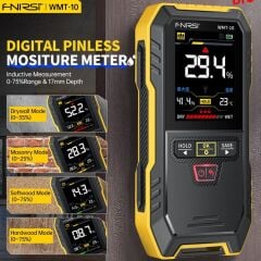 FNIRSI® WMT-10 Temassız Nem Ölçer | Ahşap & Duvar için | Renkli Ekran, Alarm, 17mm Derinlik