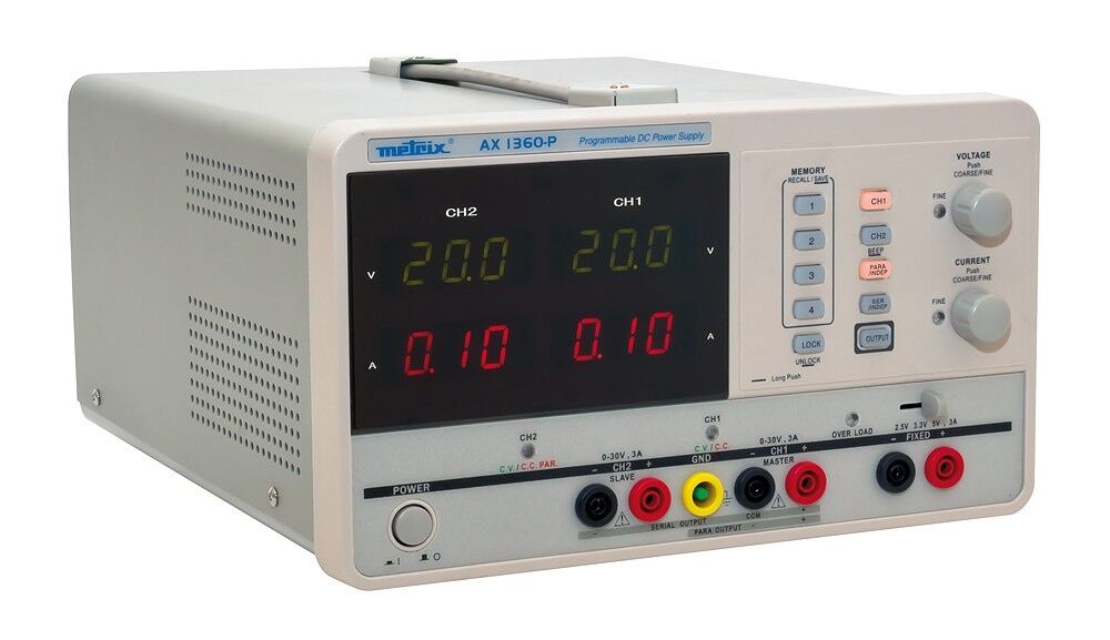 Metrix AX 1360-P Programlanabilir Üç Çıkışlı Laboratuvar Güç Kaynağı (2x 0-30V Ayarlanabilir + 1x Sabit Çıkış)