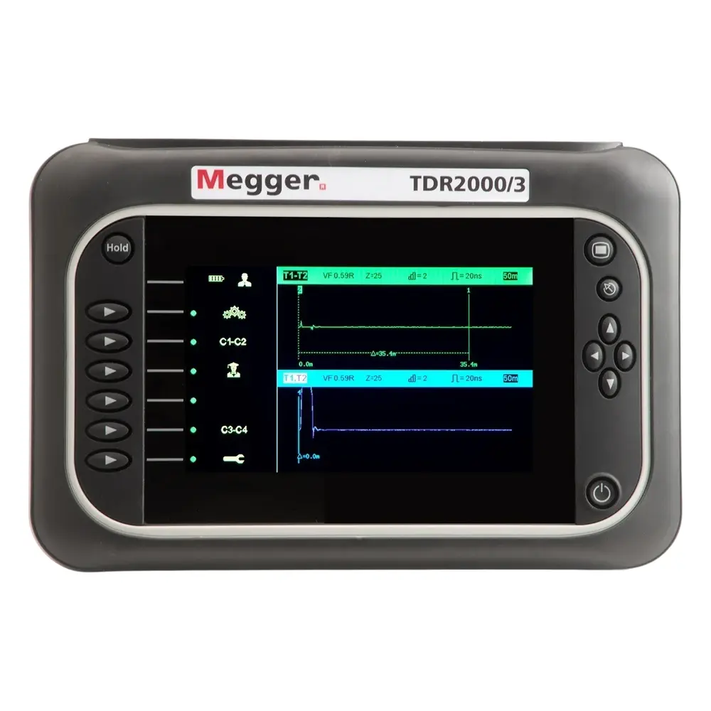 Megger TDR2000/3P Kablo Arıza Tespit Cihazı – 20 km, Çift Kanallı, Sigortalı Kablolu
