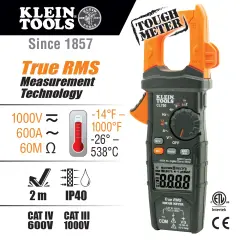 Klein Tools CL700 600A AC TRMS Dijital Pens Ampermetre, LoZ ve Sıcaklık Ölçümlü