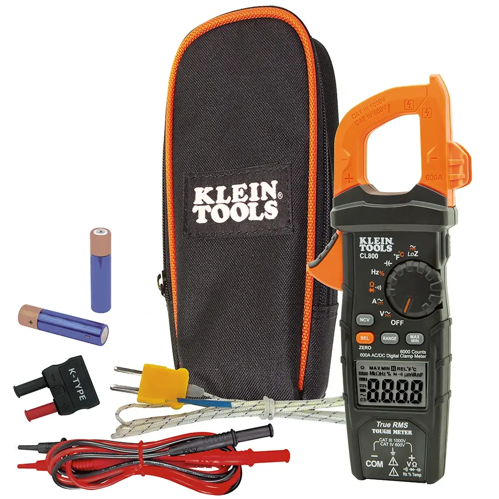 Klein Tools CL800 600A AC/DC TRMS Dijital Pens Ampermetre, LoZ ve Sıcaklık Ölçümlü