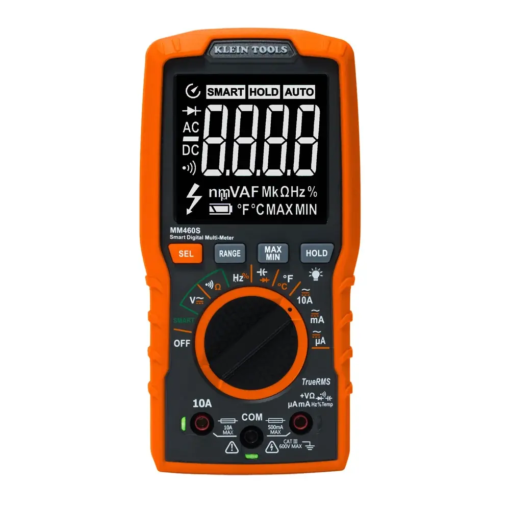 Klein Tools MM460S 600V TRMS Akıllı Dijital Multimetre, Otomatik Mod Geçişli
