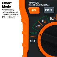 Klein Tools MM460S 600V TRMS Akıllı Dijital Multimetre, Otomatik Mod Geçişli