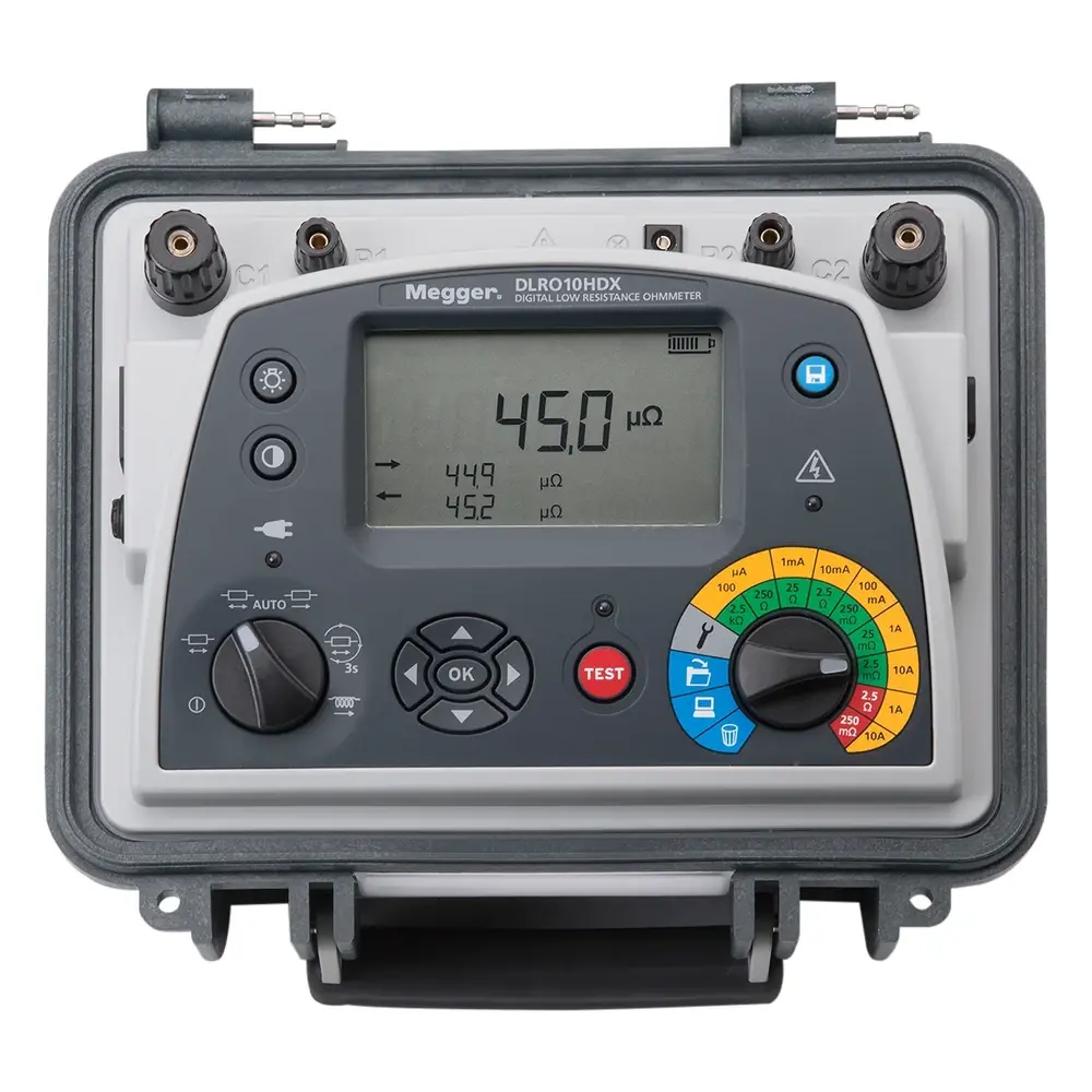 Megger DLRO10HD Mikroohmmetre 10 A, 0,1 µΩ Çözünürlük