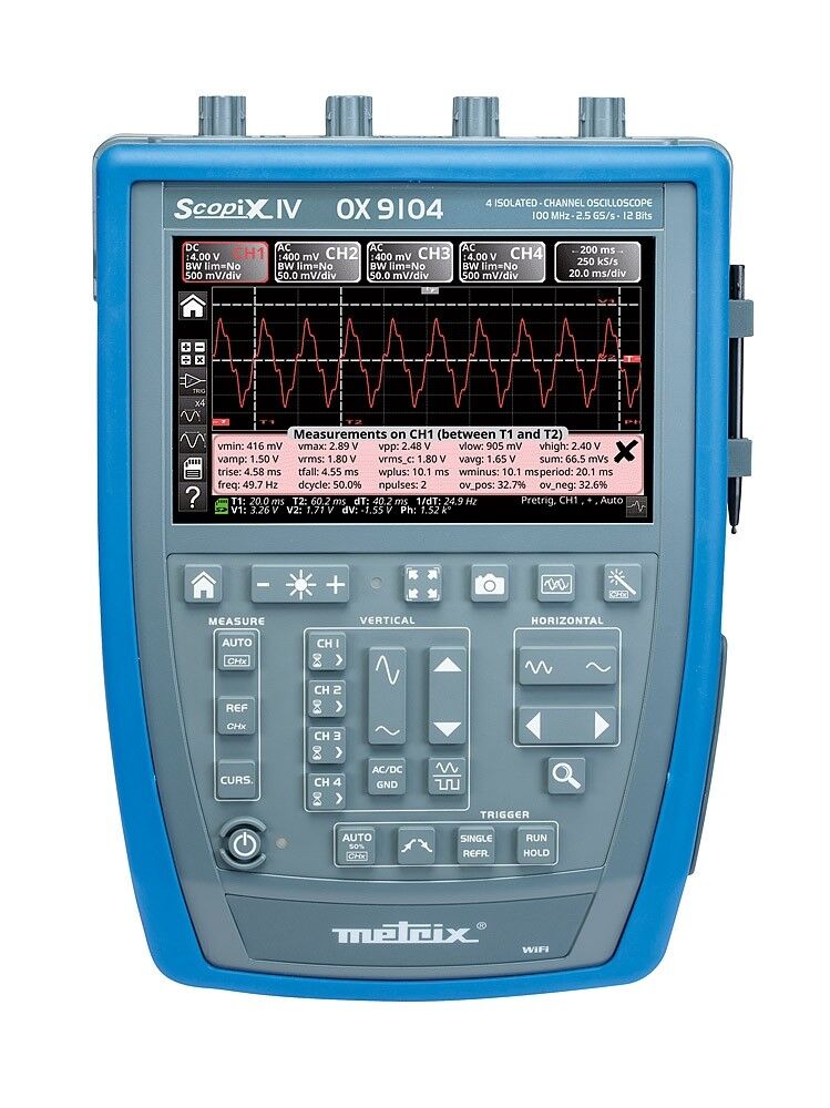 METRIX OX9104 – 4 Kanallı 100 MHz Taşınabilir Dijital Osiloskop (SCOPIX IV Serisi)