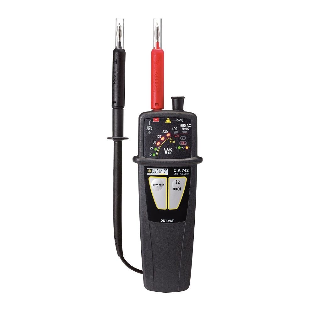 CHAUVIN-ARNOUX C.A 742 VAT – Gerilim Yokluk Test Cihazı (IEC 61243-3, 2xIP2X Uçlu / D4 Problu Versiyon)