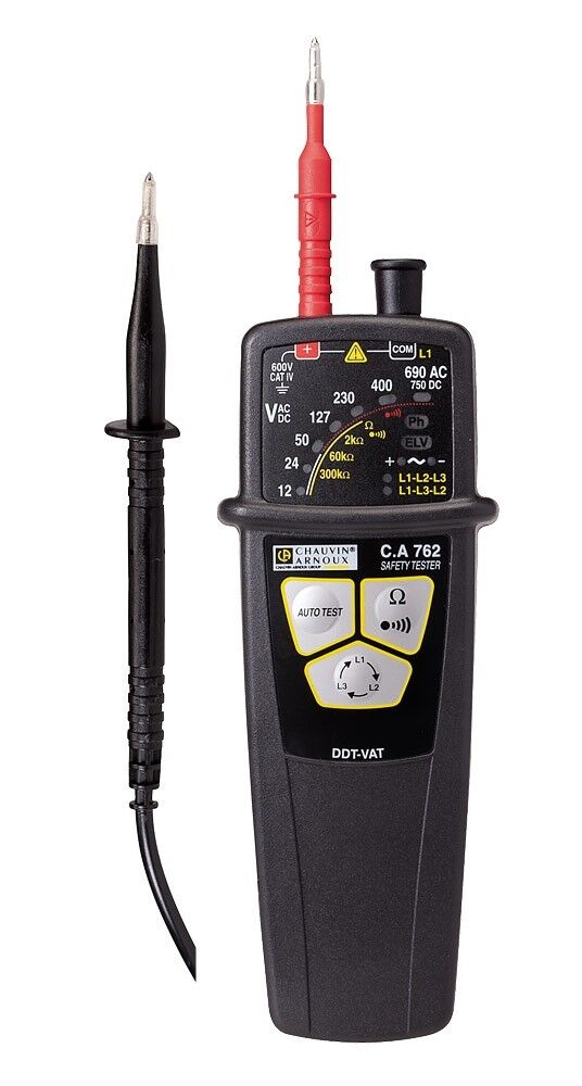 CHAUVIN-ARNOUX CA 762 Gerilim Yokluğu Test Cihazı | IEC 61243-3 Uyumlu, IP65 Koruma, 690V AC / 750V DC