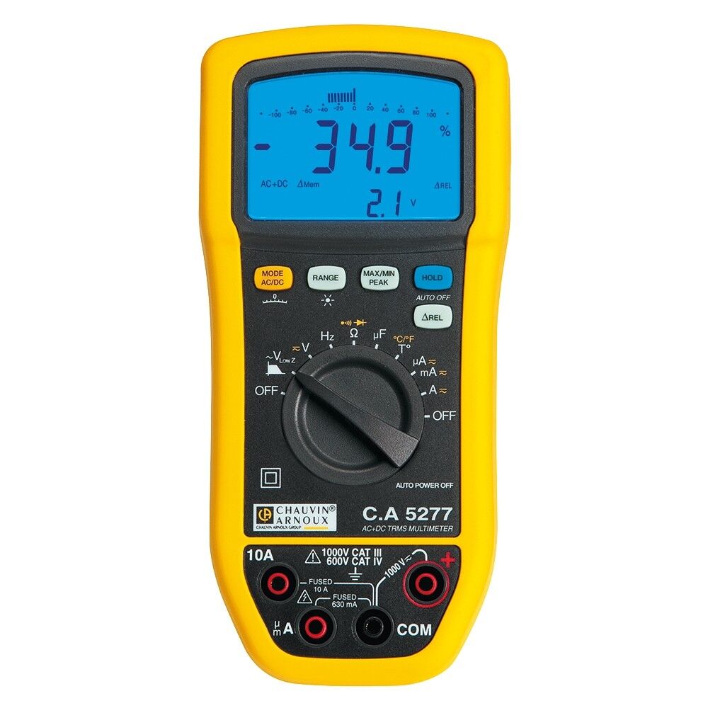 CHAUVIN-ARNOUX C.A 5277 Dijital Multimetre | TRMS AC+DC, ΔX ve ΔX/X%, 12-bit, Çift Ekran, CAT IV 600V