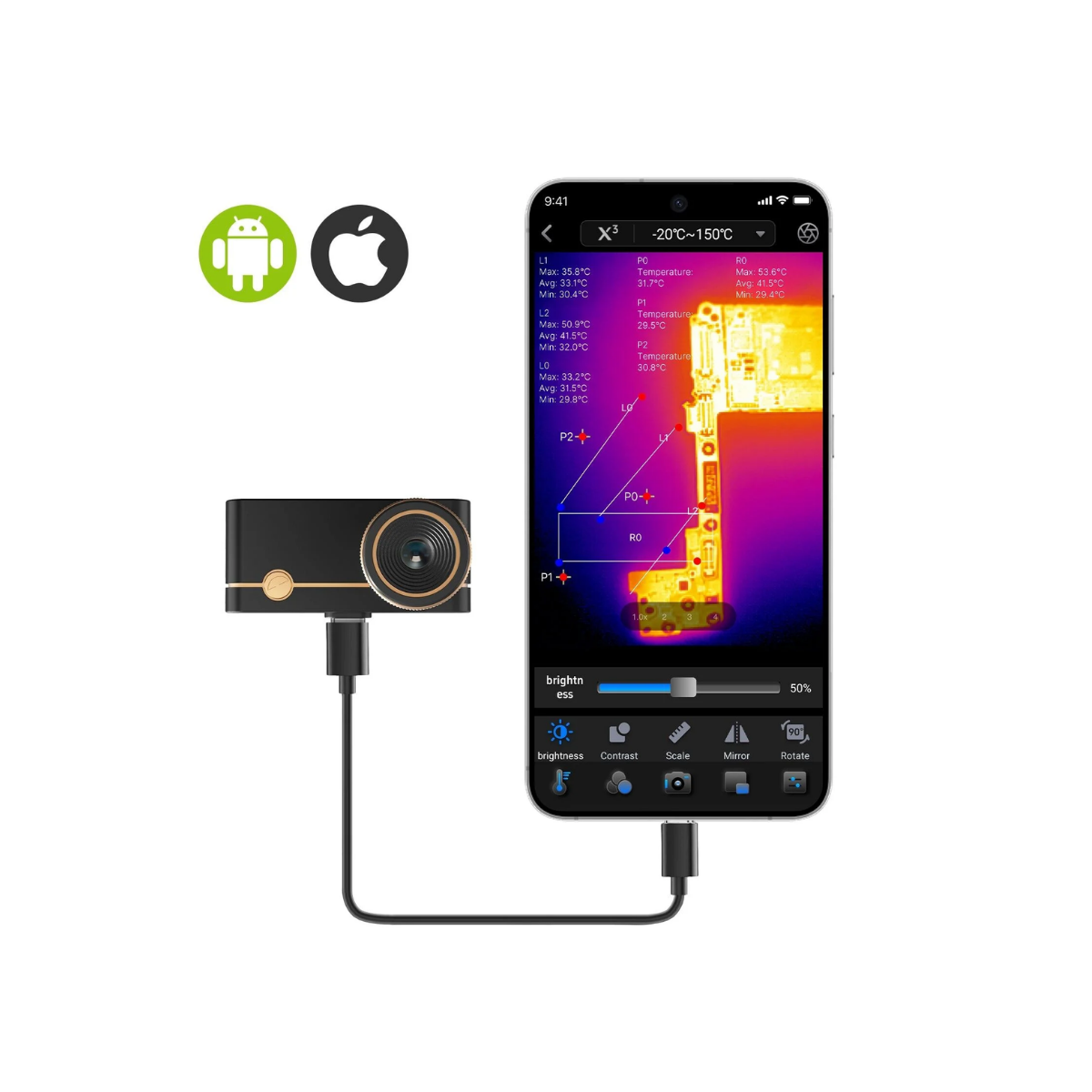 Thermal Master P3 iOS & Android Uyumlu Mobil Termal Kamera