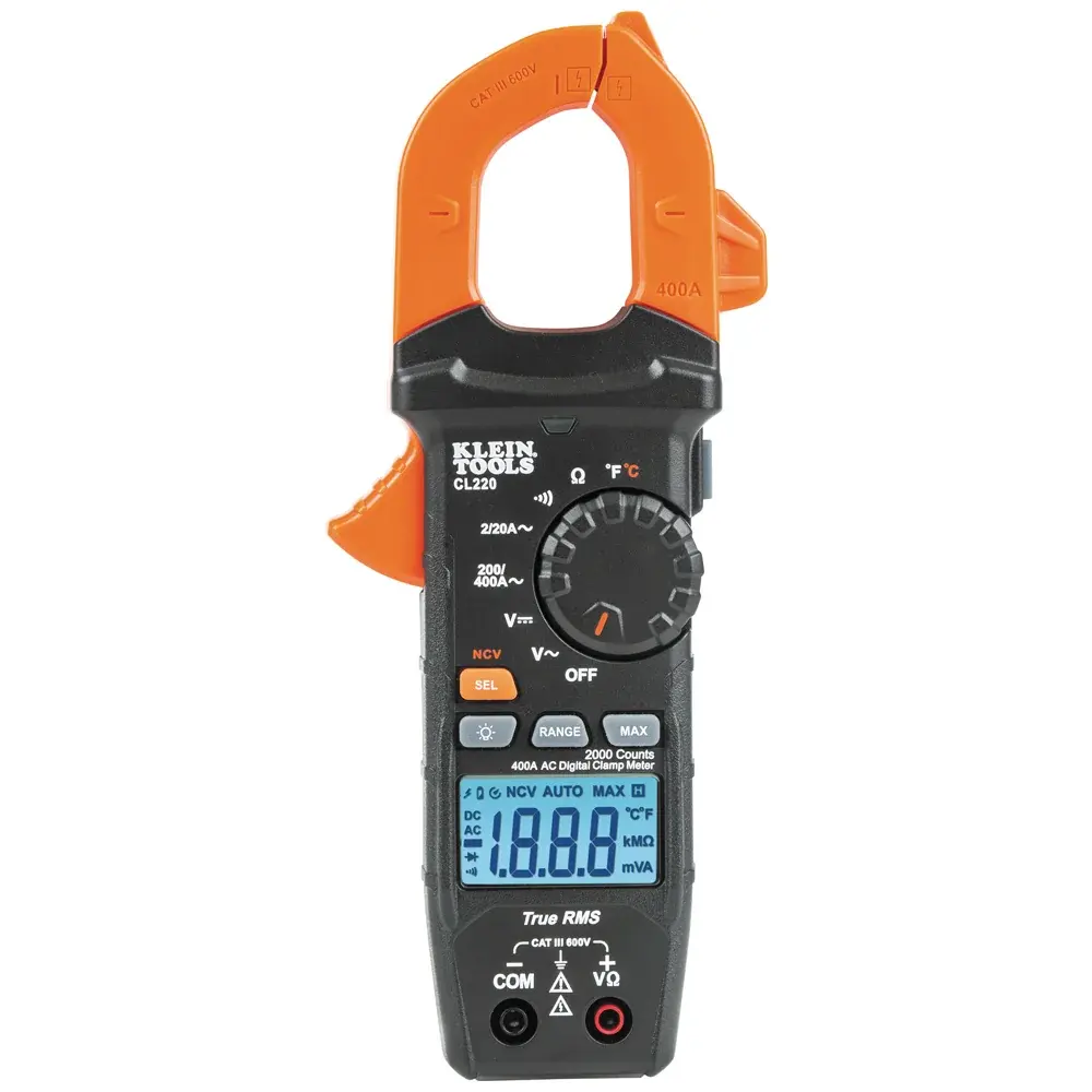 Klein Tools CL220 400A AC TRMS Dijital Pens Ampermetre, Sıcaklık Ölçümlü